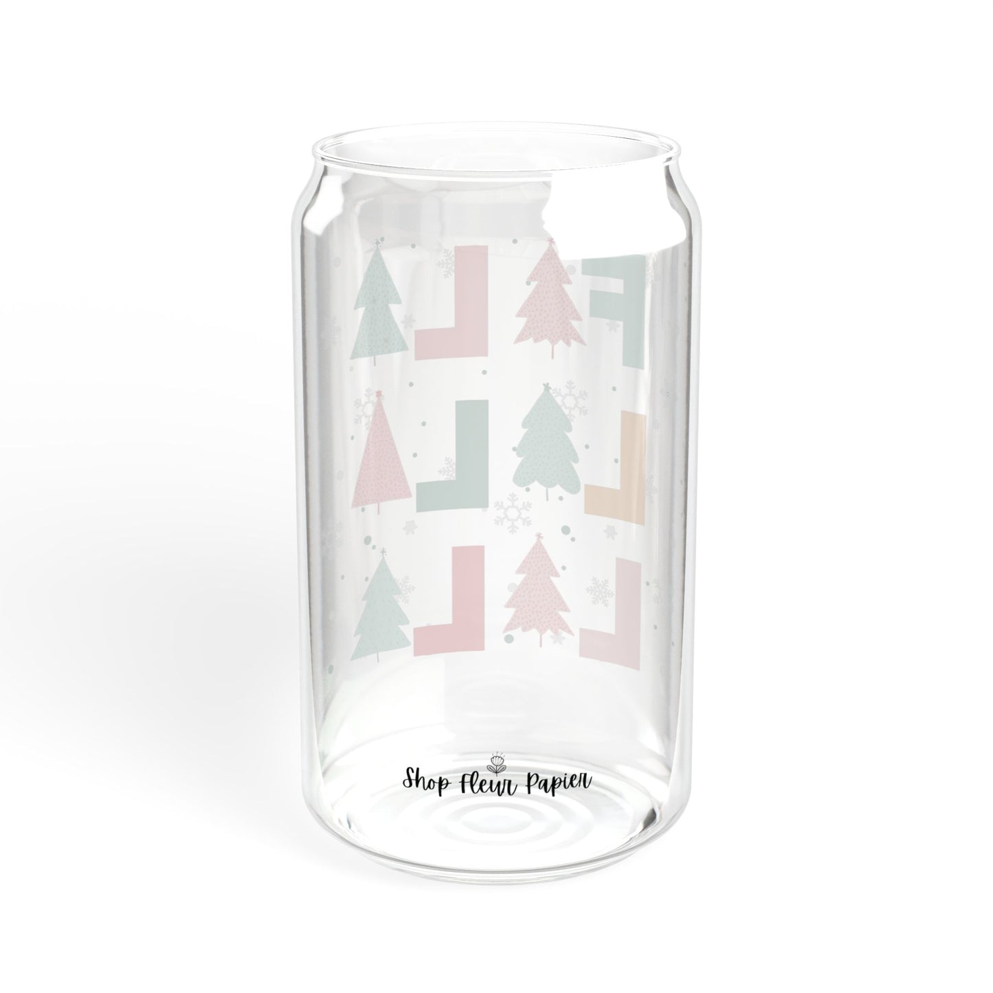 16 oz Fa La La La Christmas Glass Soda Can Tumbler