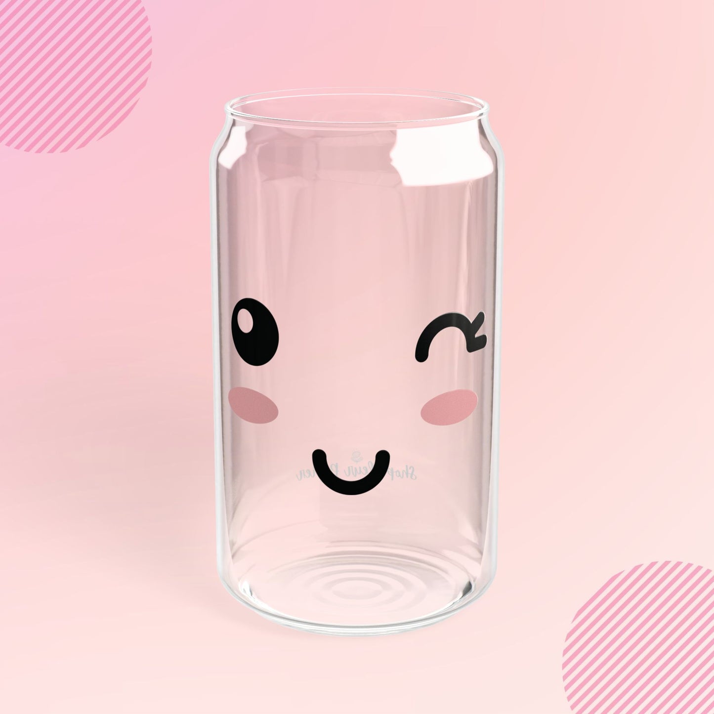 16 oz Kawaii Smiley Face Soda Can Tumbler