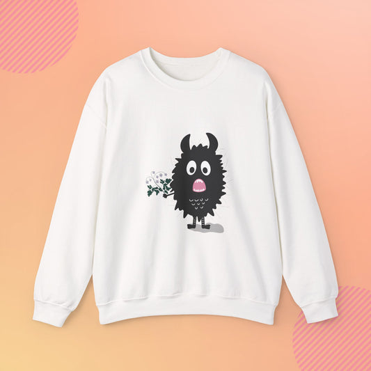 Cute Monster Halloween Cozy Crewneck Sweatshirt