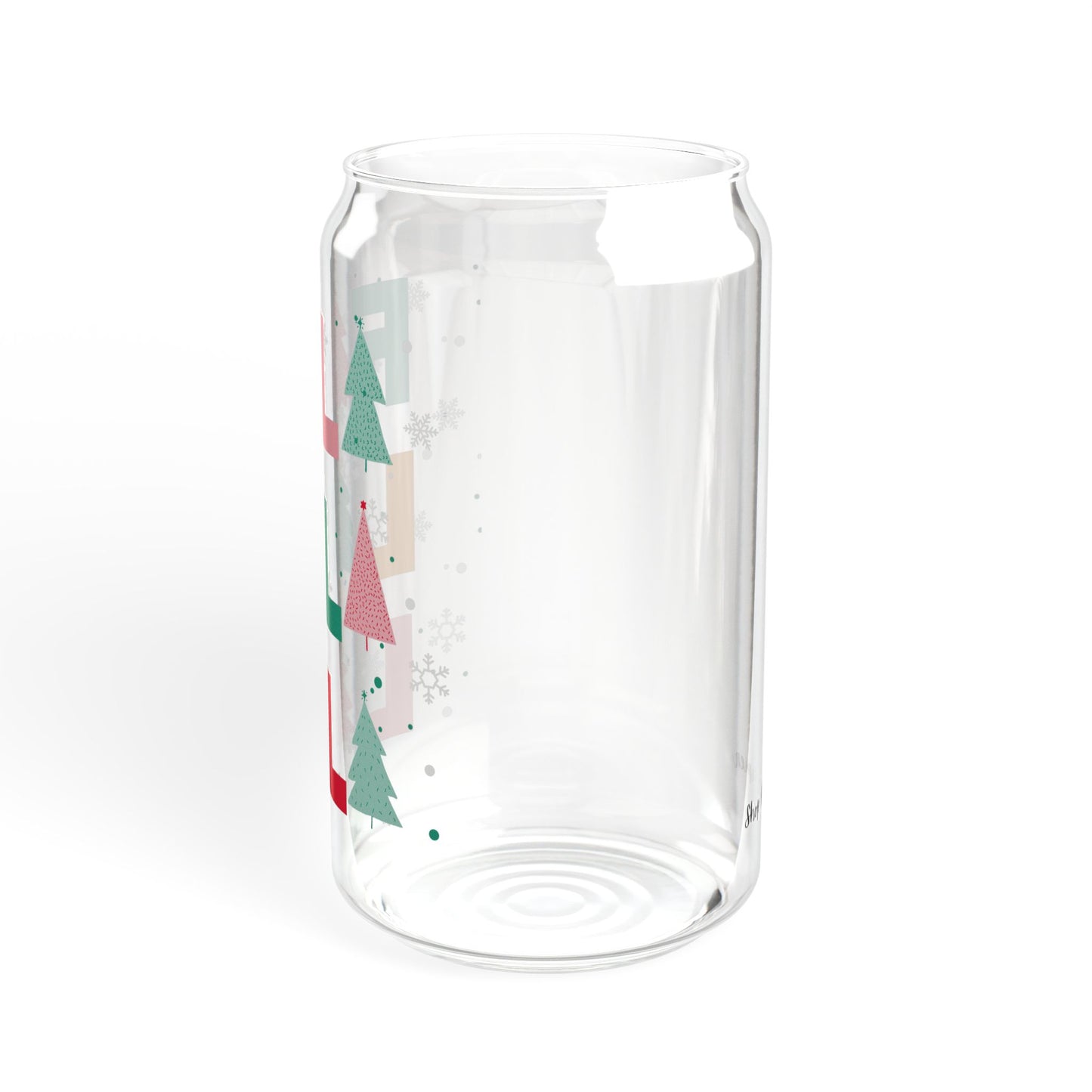 16 oz Fa La La La Christmas Glass Soda Can Tumbler