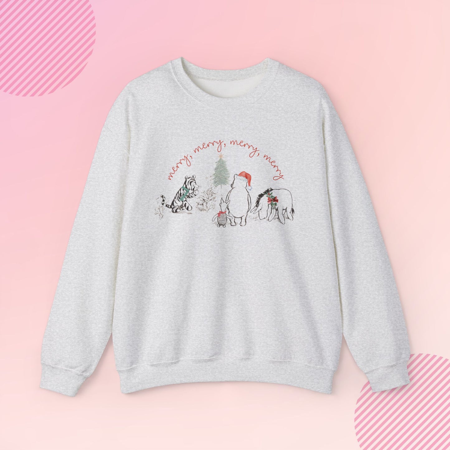 Holiday Honey Bear & Christmas Friends Cozy Crewneck Sweatshirt