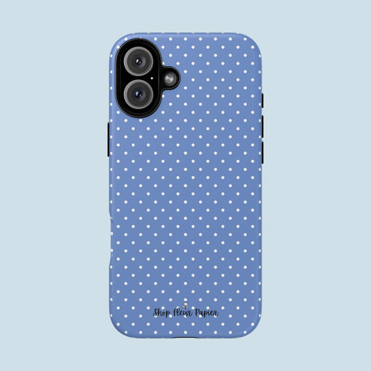 Cute Blue Polka Dot Tough Phone Case