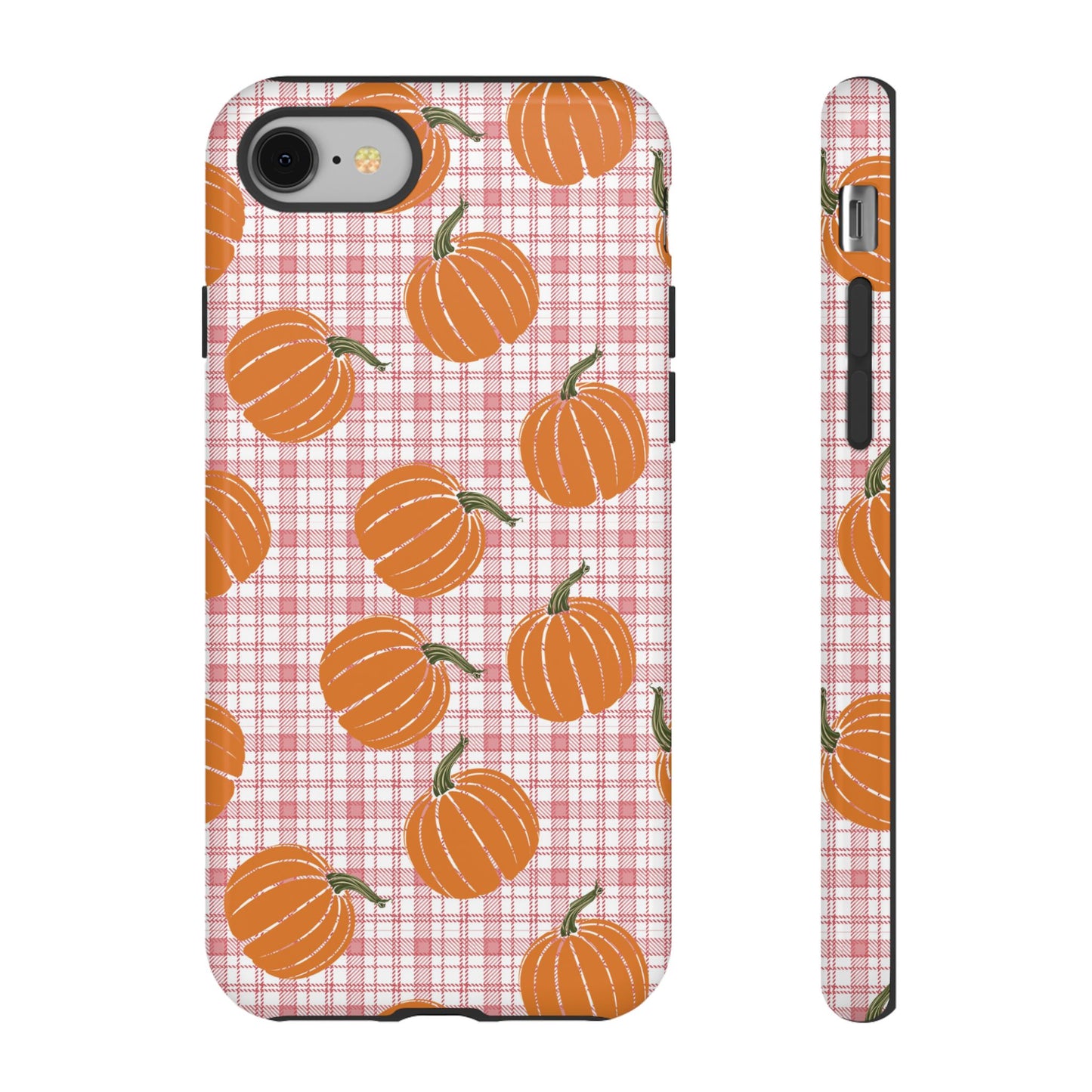 Pink Plaid Pumpkin iPhone Case