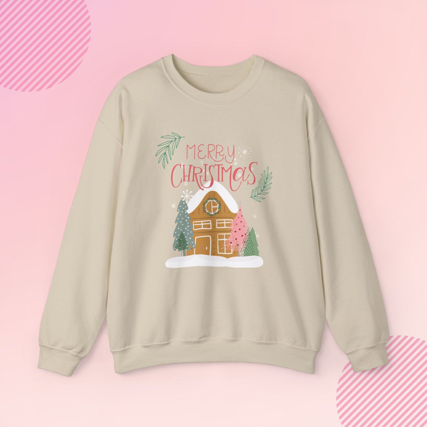 Merry Christmas Gingerbread Cozy Crewneck Sweatshirt