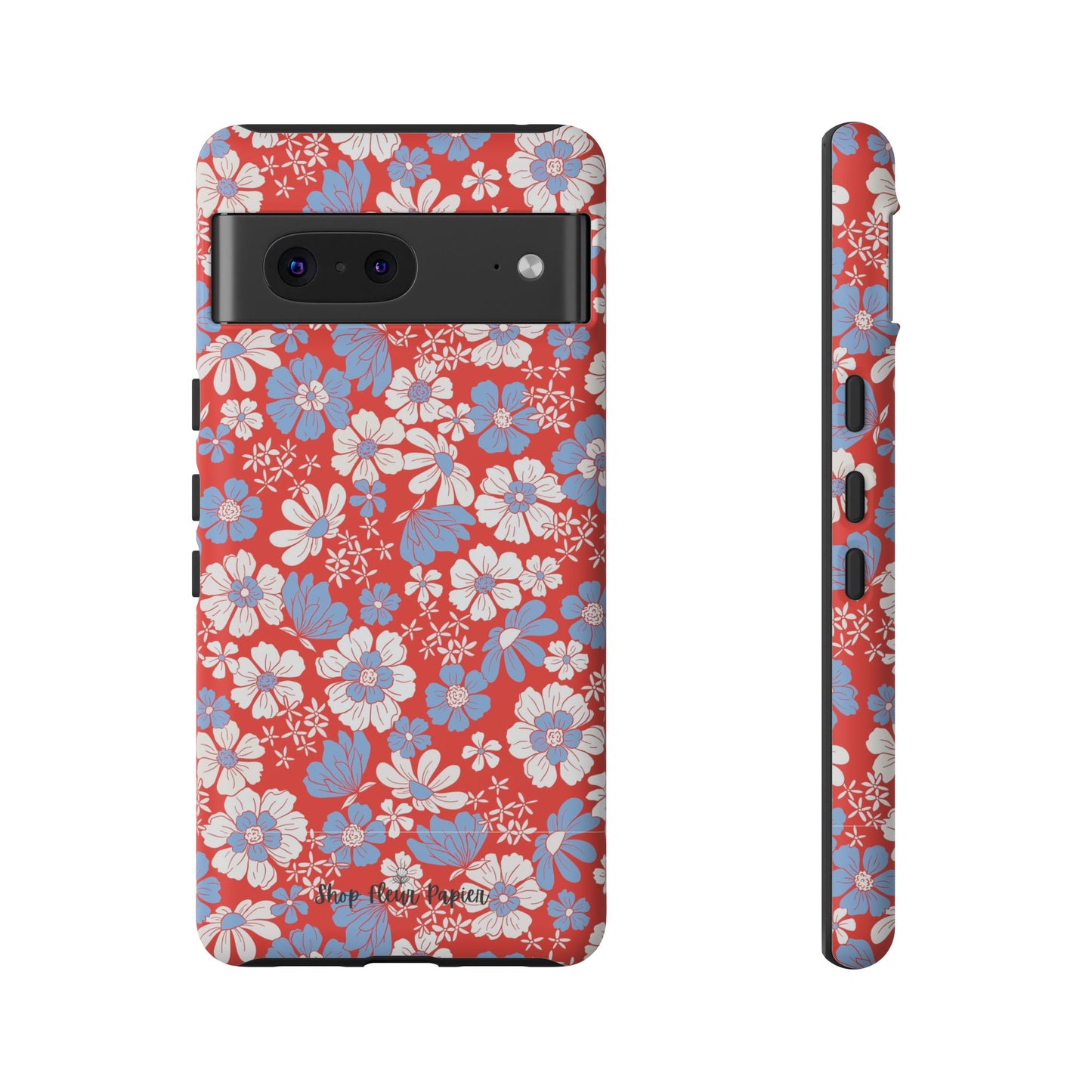 Floral Red, White, and Blue 4th of July Tough Phone Case