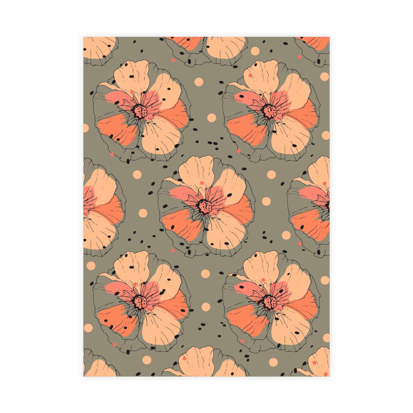 Set of 10 | Autumn Floral Fall Flat Notecards