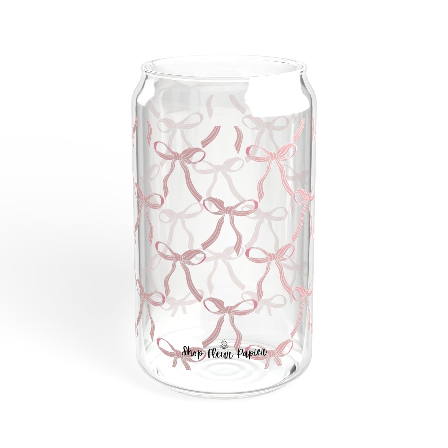 16 oz Pink Coquette Bow Soda Can Tumbler