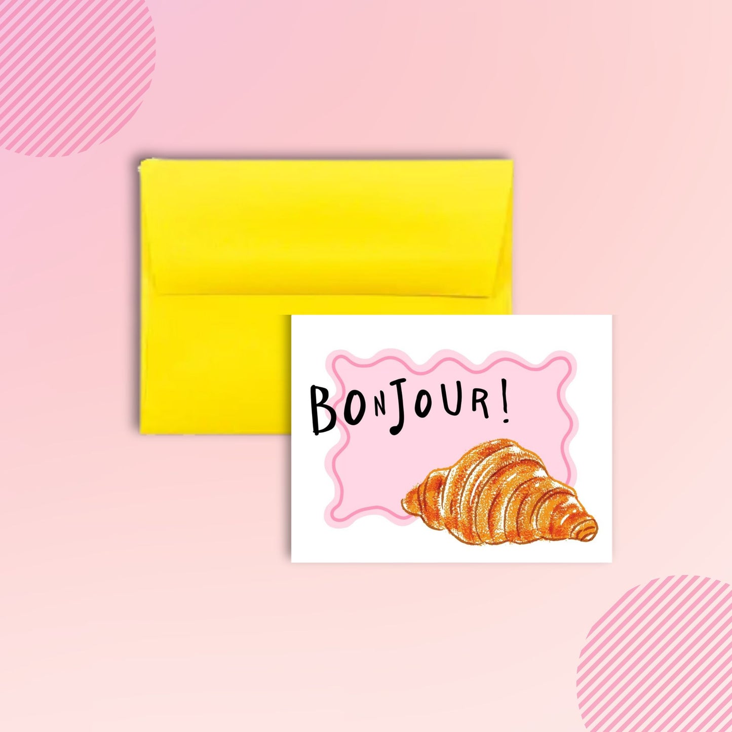 A2 Greeting Card | Bonjour Croissant