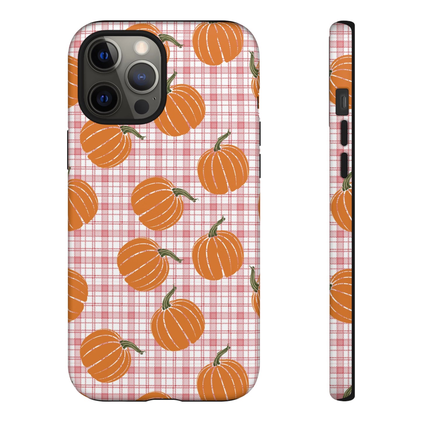 Pink Plaid Pumpkin iPhone Case