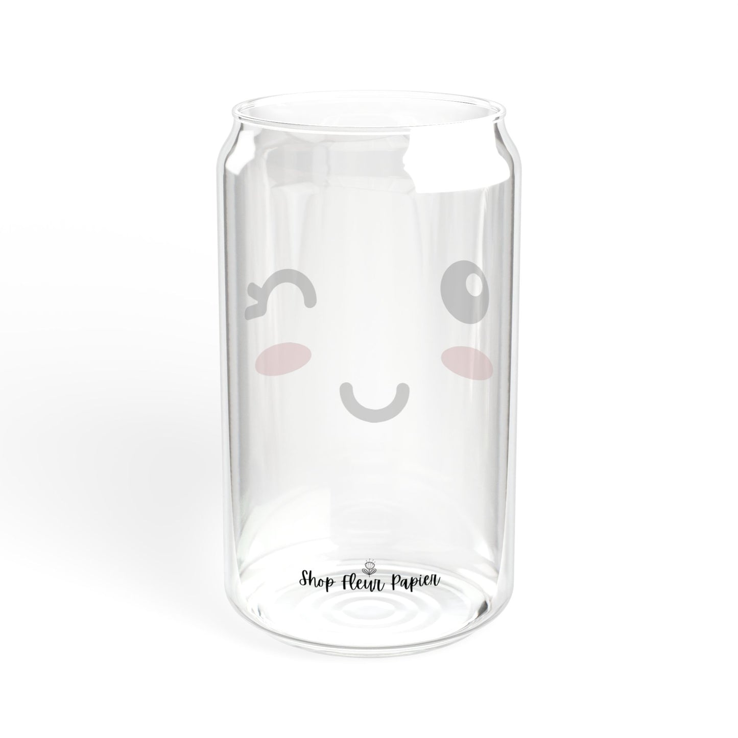 16 oz Kawaii Smiley Face Soda Can Tumbler