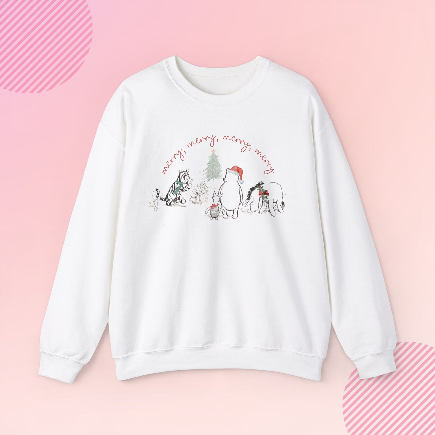 Holiday Honey Bear & Christmas Friends Cozy Crewneck Sweatshirt