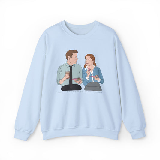 Office Couple Macaron Fall Cozy Sweatshirt – Jim & Pam Inspired
