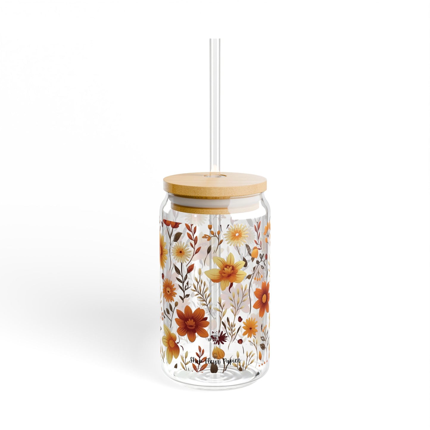 16 oz Romantic Fall Floral Soda Can Tumbler