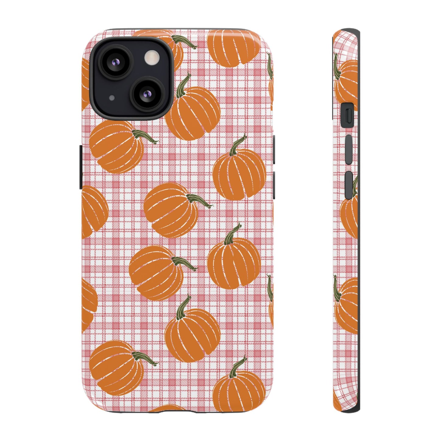 Pink Plaid Pumpkin iPhone Case