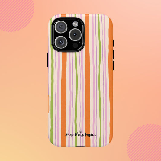 Vintage Fall Stripes Tough Phone Case