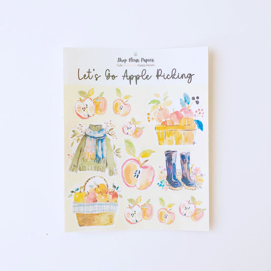 Let's Go Apple Picking Fall Sticker Sheet