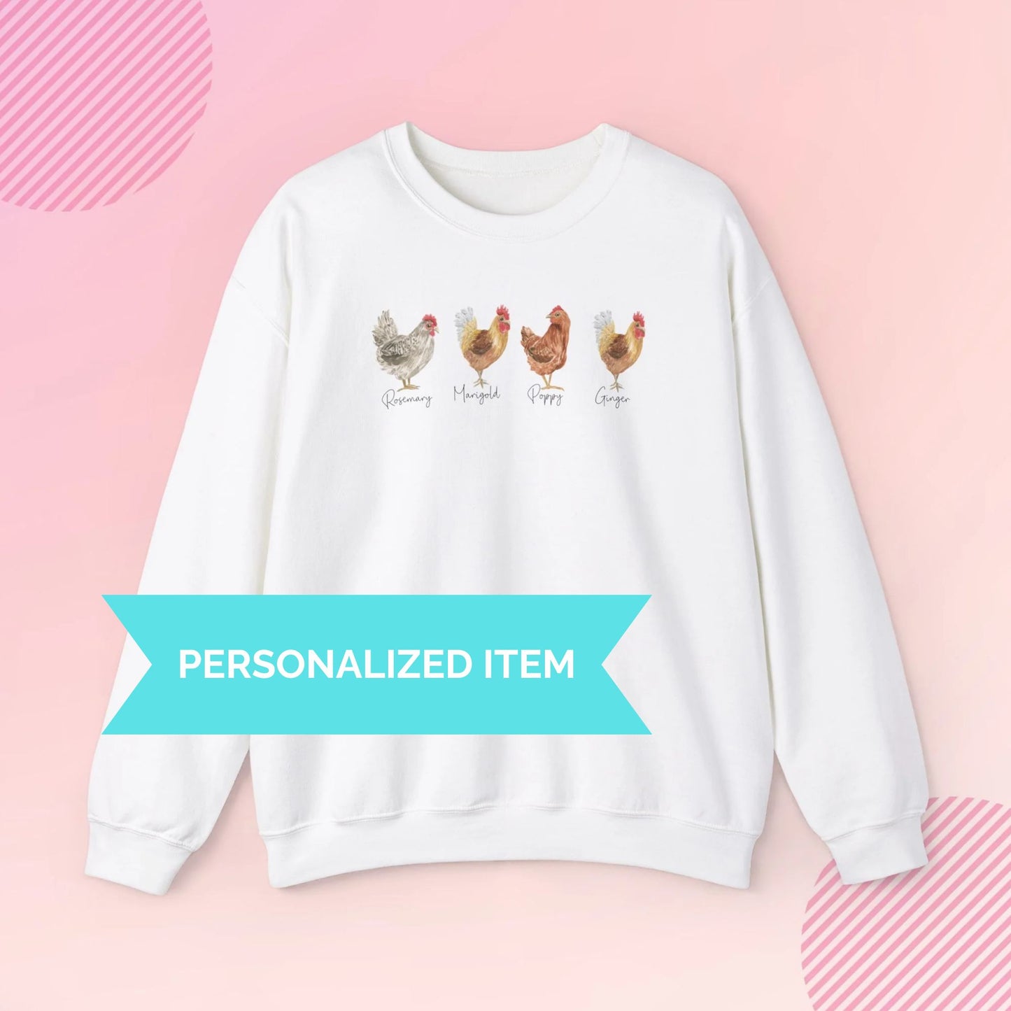 Personalized Chicken Lover Cozy Crewneck Sweatshirt