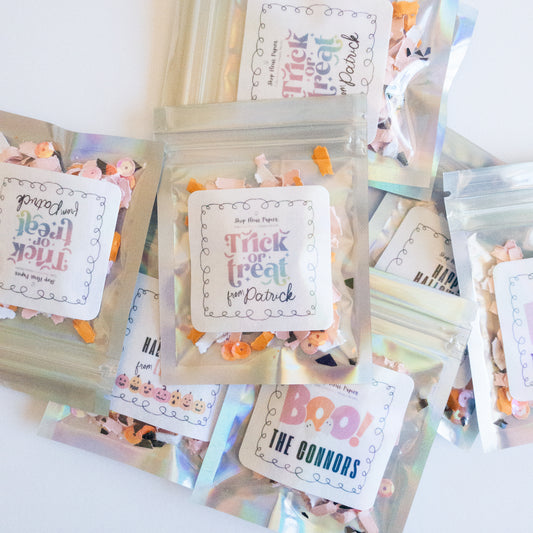DIY Halloween Confetti Favor Kit – Candy-Free Trick or Treat Gifts | Eye Scream Confetti Mix | Shop Fleur Papier