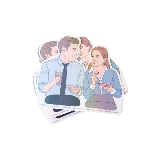 Office Couple Macaron Fall Quote Sticker